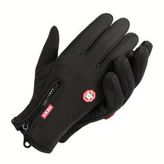 Winter Touch Screen Gloves Zipper Windproof Waterproof Outdoor Gloves