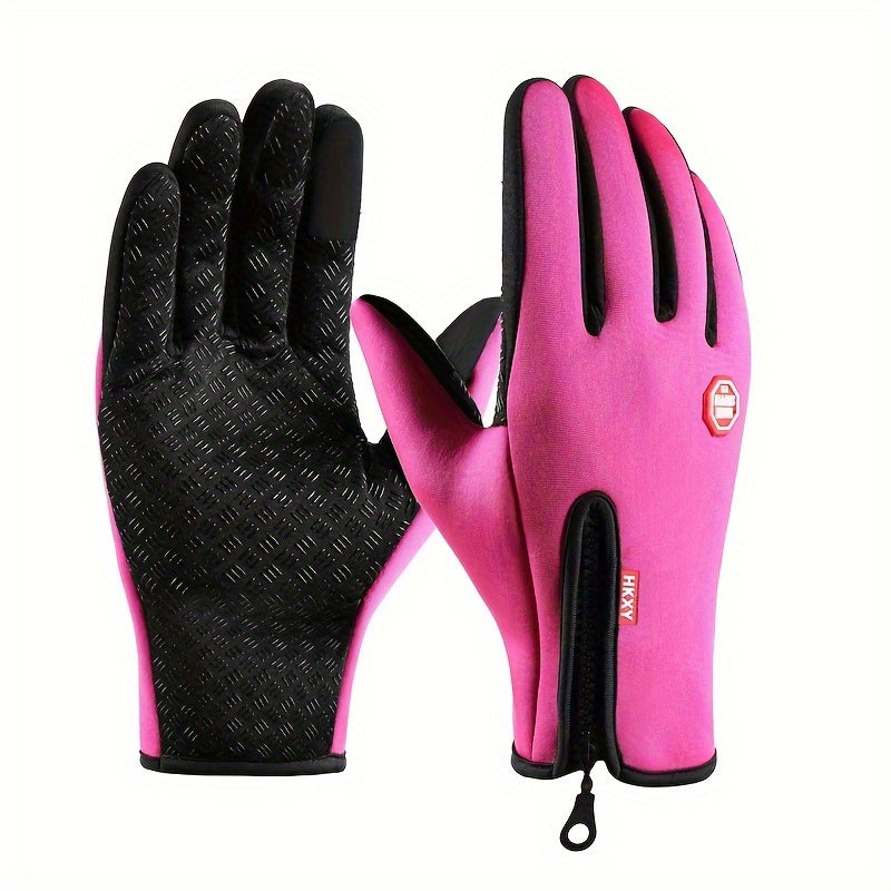 Winter Touch Screen Gloves Zipper Windproof Waterproof Outdoor Gloves