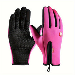 Winter Touch Screen Gloves Zipper Windproof Waterproof Outdoor Gloves