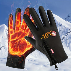 Winter Touch Screen Gloves Zipper Windproof Waterproof Outdoor Gloves