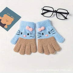 Winter Princess Girls 5Finger Warm Gloves