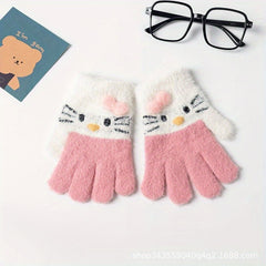 Winter Princess Girls 5Finger Warm Gloves