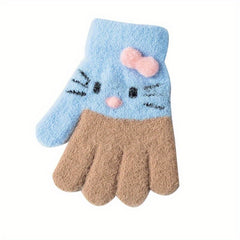 Winter Princess Girls 5Finger Warm Gloves
