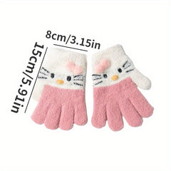 Winter Princess Girls 5Finger Warm Gloves