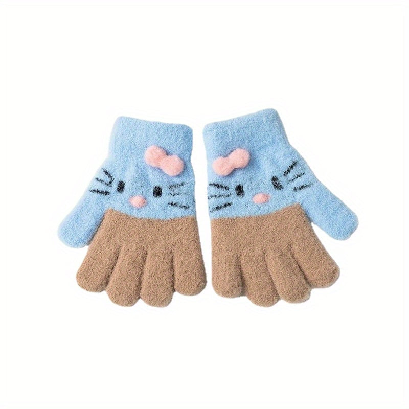 Winter Princess Girls 5Finger Warm Gloves