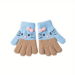 Winter Princess Girls 5Finger Warm Gloves