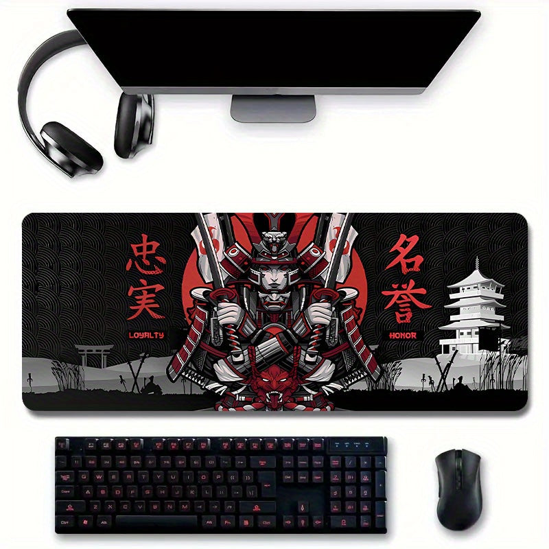 Japanese Samurai Anime Red Large Mouse Pad Desk Mat Non Slip Office Mousepad