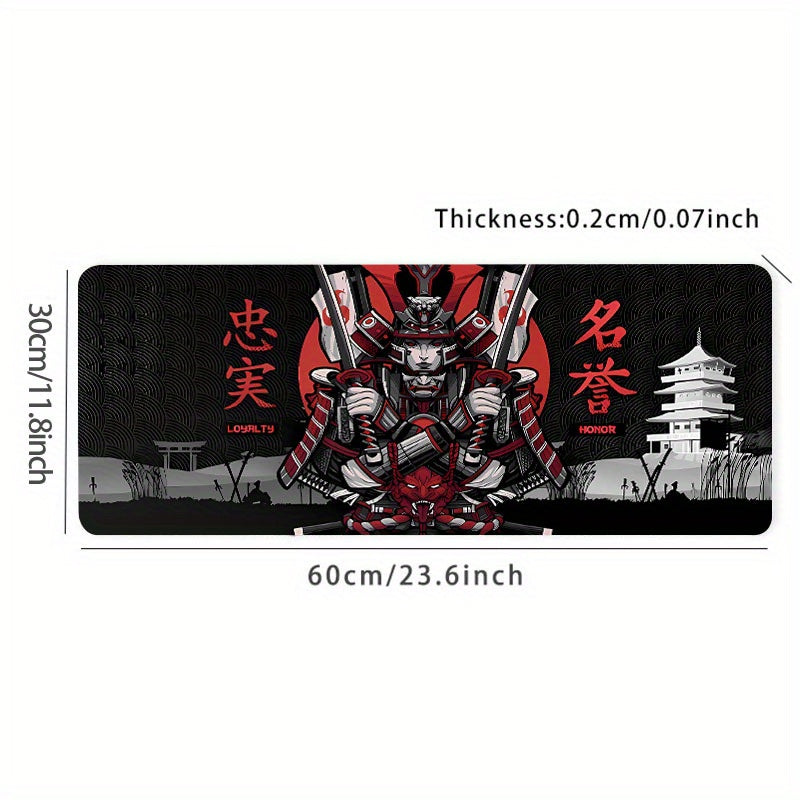 Japanese Samurai Anime Red Large Mouse Pad Desk Mat Non Slip Office Mousepad