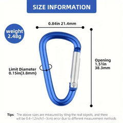 10pcs D Aluminum Mountaineering Buckle for Camping Hiking