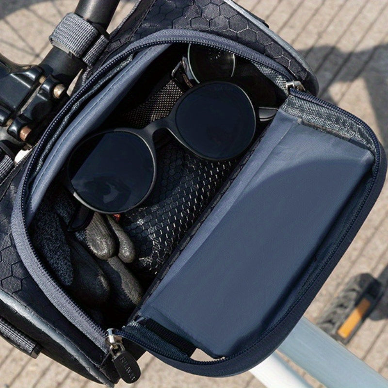 Waterproof Bike Handlebar Bag w/ Phone Holder Large Capacity Front Bag
