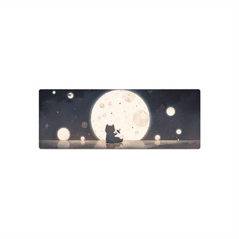 Cat Cartoon Mouse Pad Locking Edge Learning Desk Pad