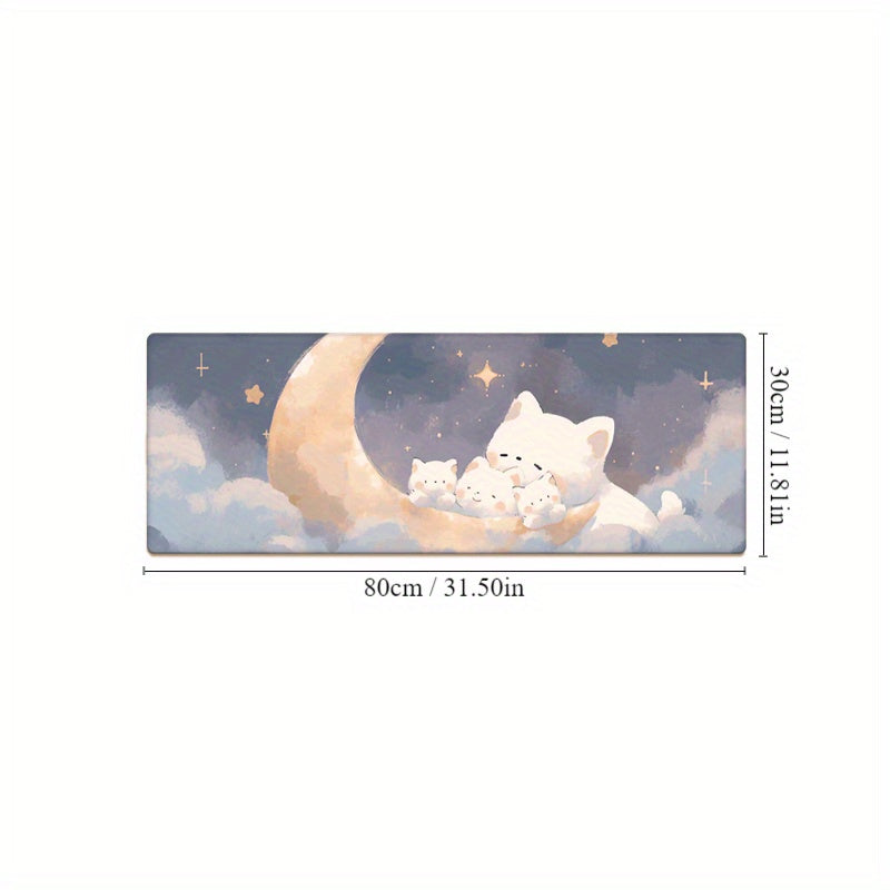 Cat Cartoon Mouse Pad Locking Edge Learning Desk Pad