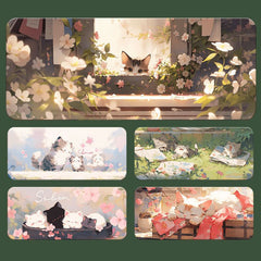 Cat Cartoon Mouse Pad Locking Edge Learning Desk Pad