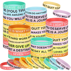60 Inspirational Rubber Bracelets Motivational Quote Wristbands
