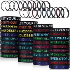 60 Inspirational Rubber Bracelets Motivational Quote Wristbands