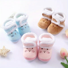Warm Fleece Baby Boots Soft Cozy Indoor Shoes