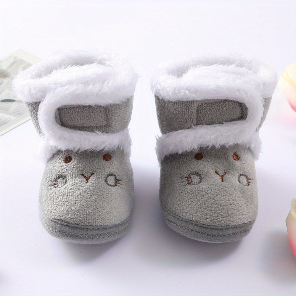 Warm Fleece Baby Boots Soft Cozy Indoor Shoes