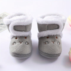 Warm Fleece Baby Boots Soft Cozy Indoor Shoes