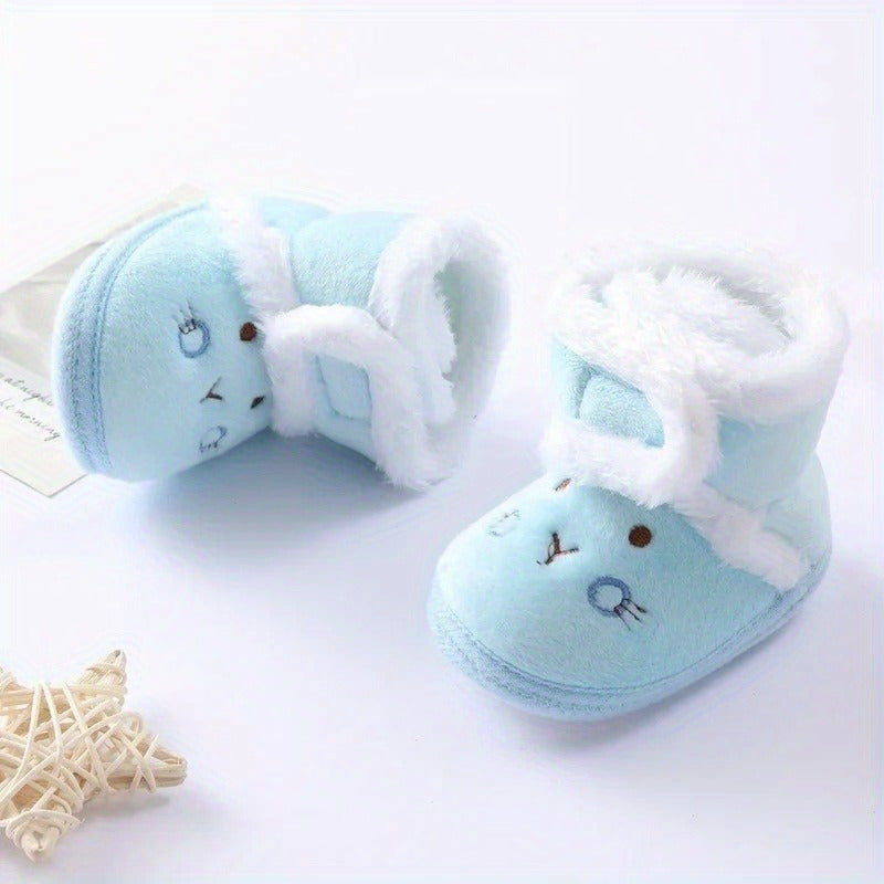 Warm Fleece Baby Boots Soft Cozy Indoor Shoes