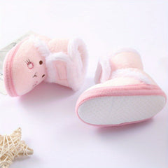 Warm Fleece Baby Boots Soft Cozy Indoor Shoes