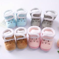 Warm Fleece Baby Boots Soft Cozy Indoor Shoes