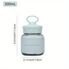 300ml Portable High Temp Resistant Glass Cup 10oz Mini Cup with Lid Phone Holder
