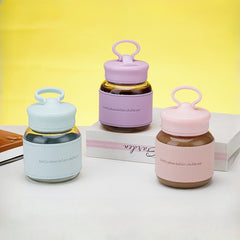 300ml Portable High Temp Resistant Glass Cup 10oz Mini Cup with Lid Phone Holder