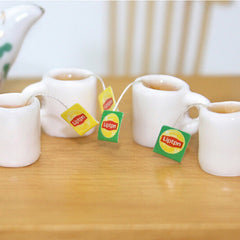 2pcs Dollhouse Coffee Cup Mini Kitchen Room Food Drink Home Tableware Decors