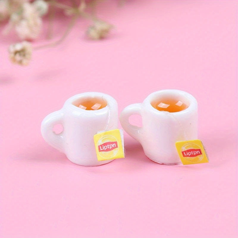 2pcs Dollhouse Coffee Cup Mini Kitchen Room Food Drink Home Tableware Decors