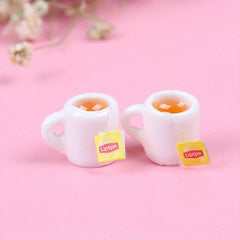 2pcs Dollhouse Coffee Cup Mini Kitchen Room Food Drink Home Tableware Decors