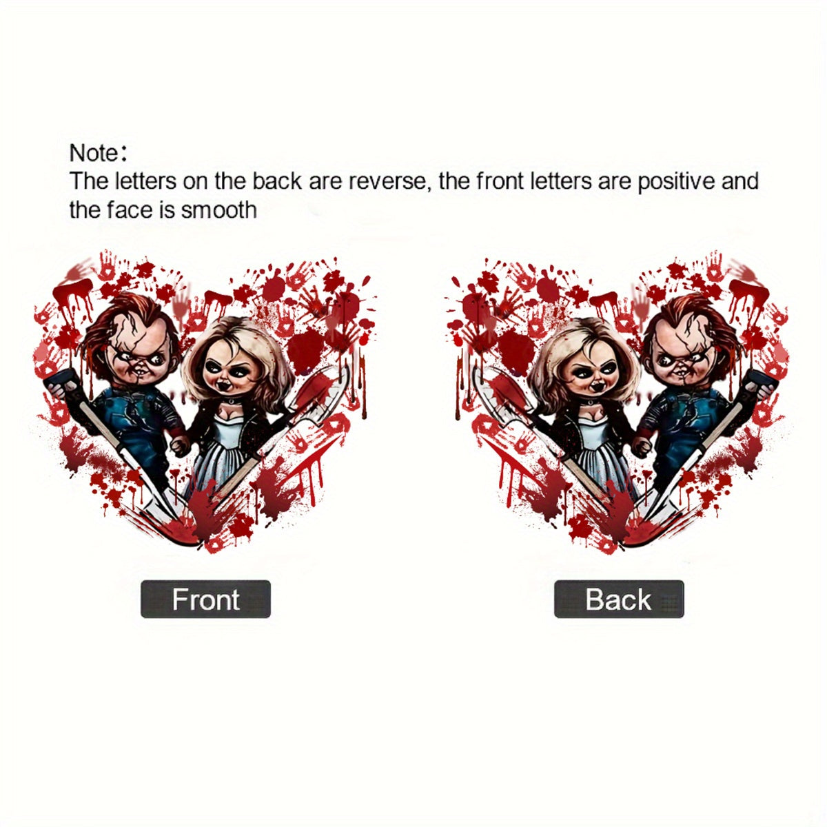 2D Acrylic Heart Horror Doll Car Rearview Mirror Pendant Keychain Holiday Gift