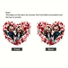 2D Acrylic Heart Horror Doll Car Rearview Mirror Pendant Keychain Holiday Gift
