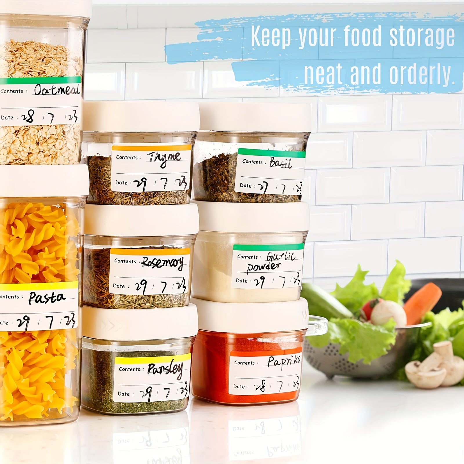 Coloured Freezer Labels Food Storage Stickers Removable For Containers