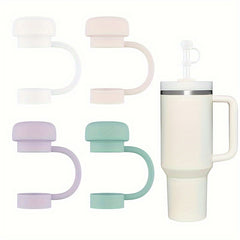 4pcs Reusable Straw Cover Dustproof Silicone Straw Cap
