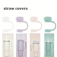4pcs Reusable Straw Cover Dustproof Silicone Straw Cap
