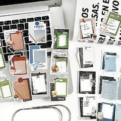 6 Sheets Writable Tape Sticky Note Paper Literary Style Journal Collage Decor