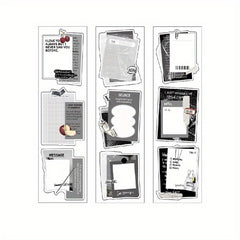 6 Sheets Writable Tape Sticky Note Paper Literary Style Journal Collage Decor