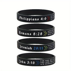 Religious Silicone Bracelet Set - Sporty Style Rubber Wristbands
