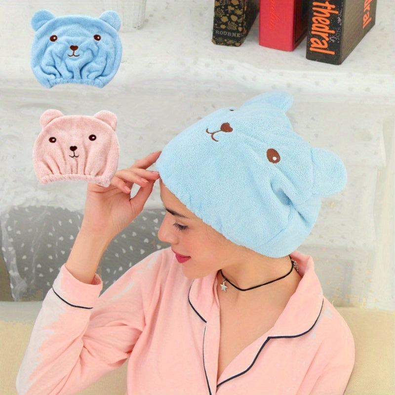 Cartoon Microfiber Hair Drying Towel - Quick Drying for Curly Long Thick Hair