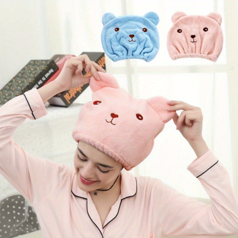 Cartoon Microfiber Hair Drying Towel - Quick Drying for Curly Long Thick Hair