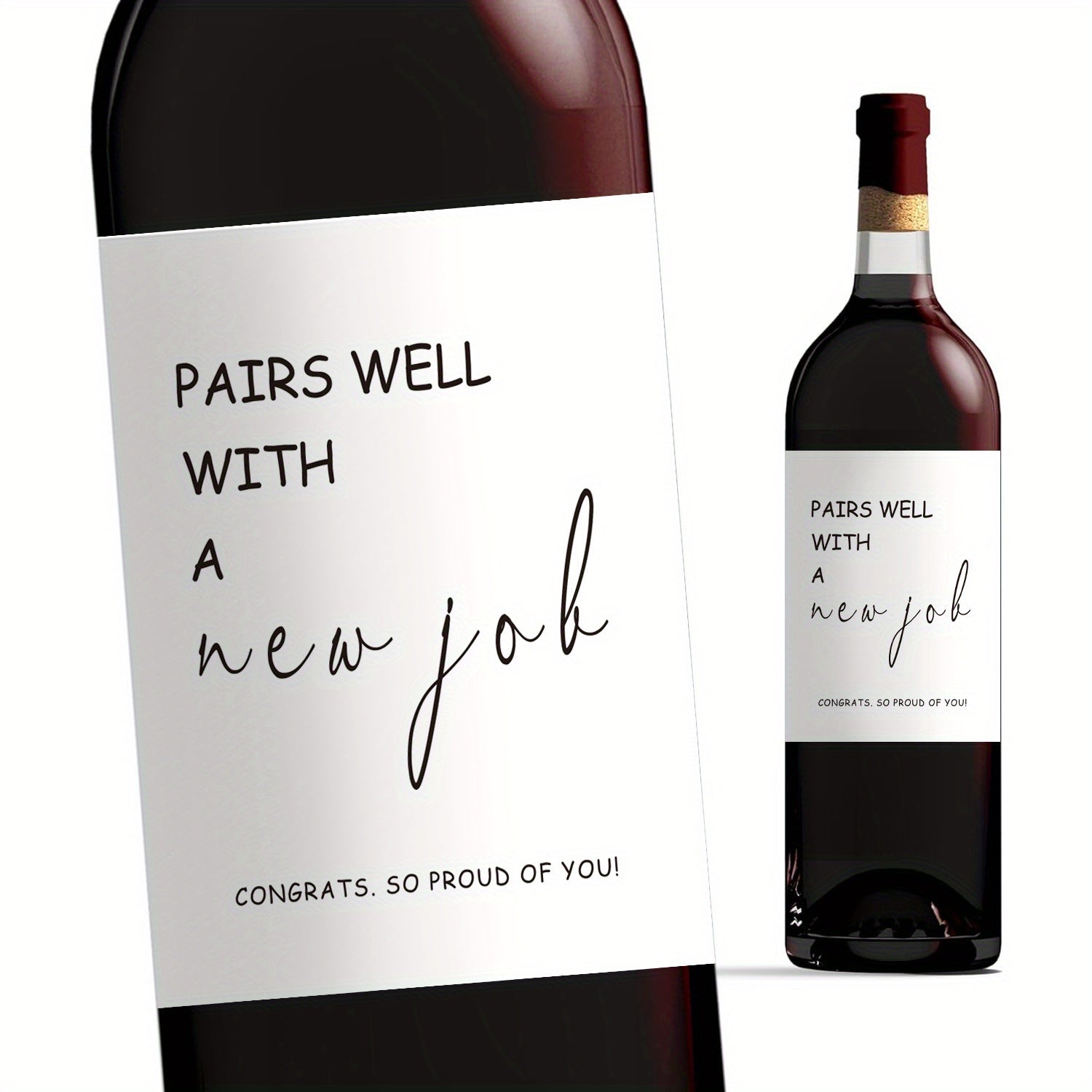 Funny Wine Bottle Labels - Congrats on the Job! You Deserve This