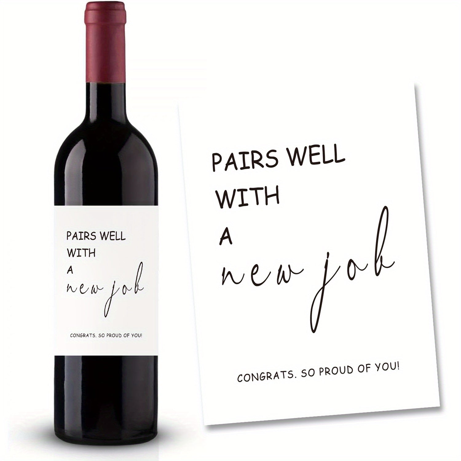 Funny Wine Bottle Labels - Congrats on the Job! You Deserve This