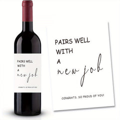 Funny Wine Bottle Labels - Congrats on the Job! You Deserve This