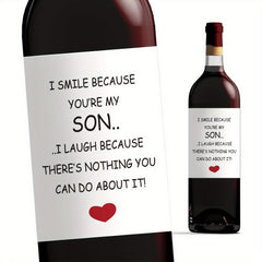 Funny Wine Bottle Labels - Birthday Gift For Son