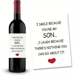 Funny Wine Bottle Labels - Birthday Gift For Son