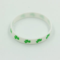 Green Silicone Bracelet Irish Clover Gift