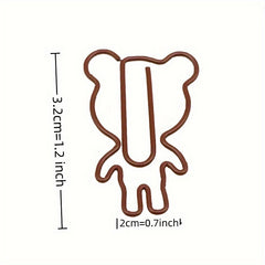 20pcs Bear Paper Clips Creative Model Paper Clip Student School Office