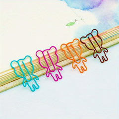 20pcs Bear Paper Clips Creative Model Paper Clip Student School Office