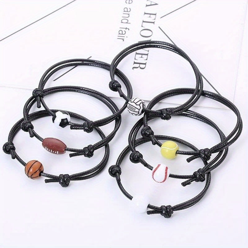 Adjustable Sports Rope Bracelets for Women Fans