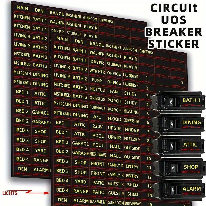 Fuse Box Identification Stickers 129pcs Sheet
